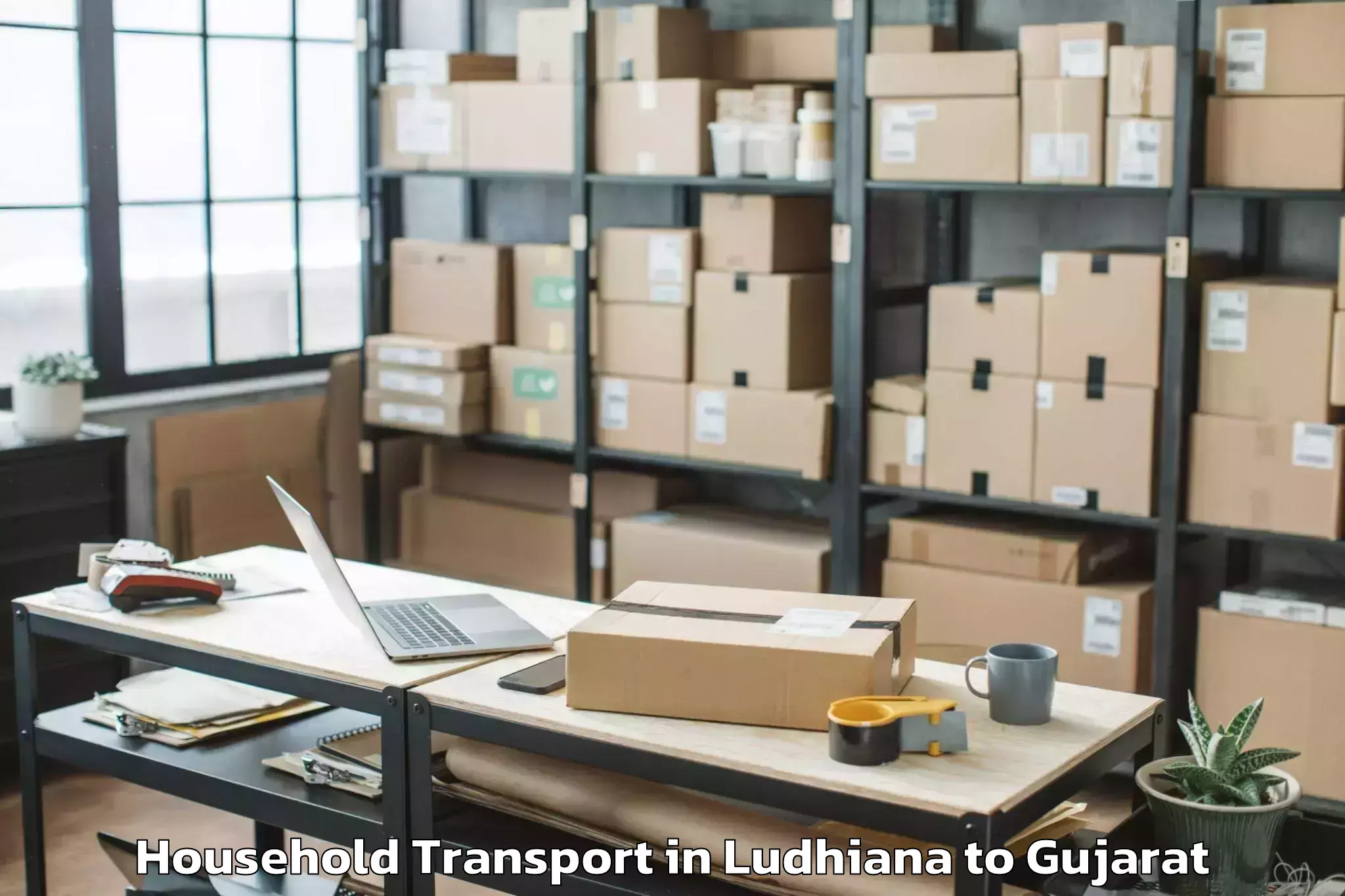 Easy Ludhiana to Gussar Household Transport Booking